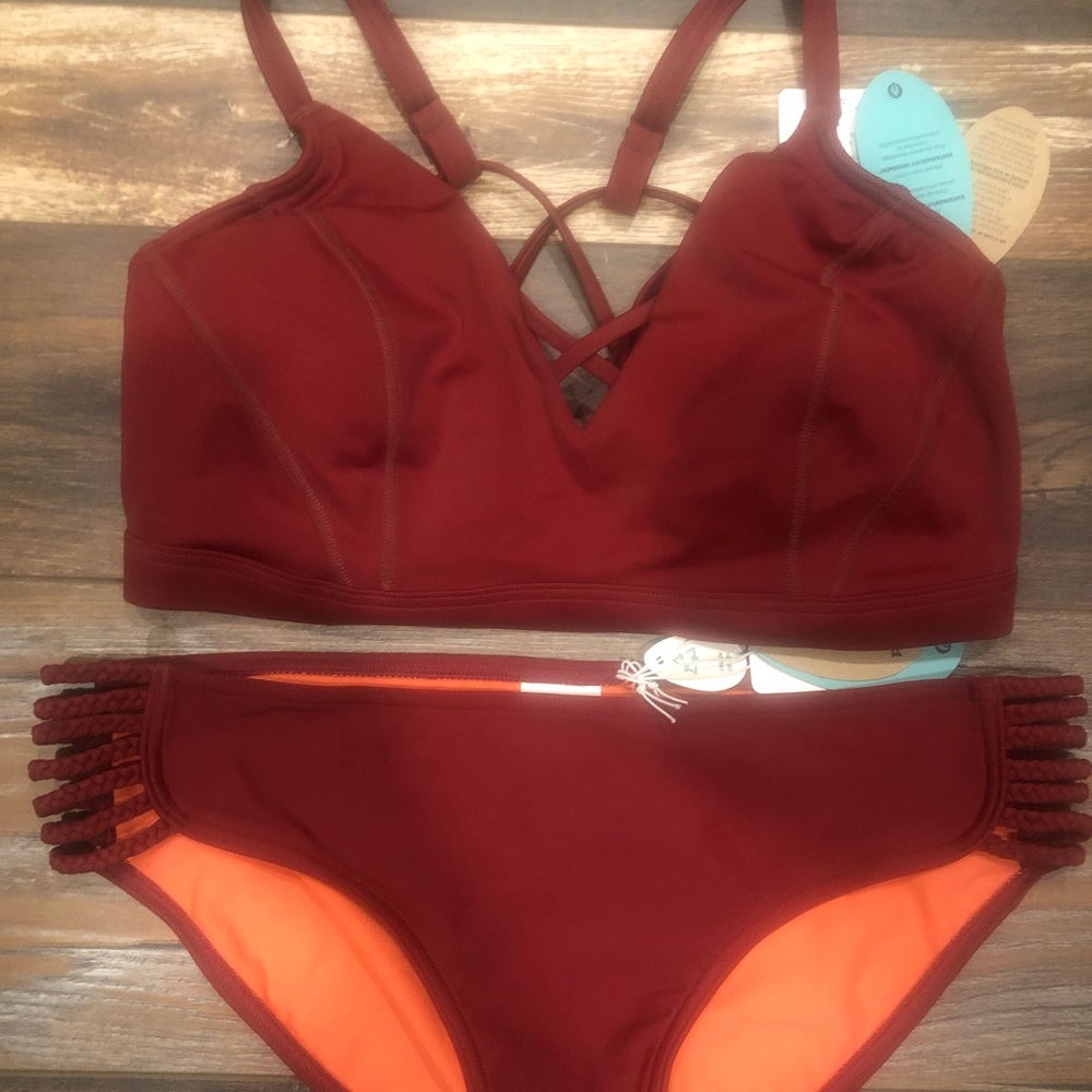 PrAna 2 piece swimsuit Rusted Roof NWT